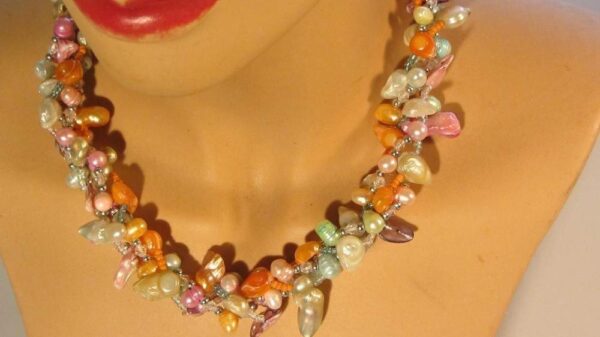Barokparel multicolor licht met nugget multicolor licht