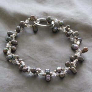 Nuggetparel armband antraciet
