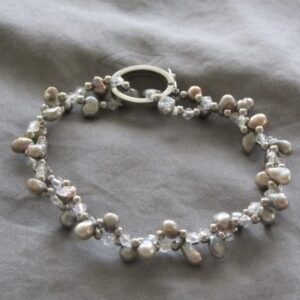 Nuggetparel armband zilverkleur