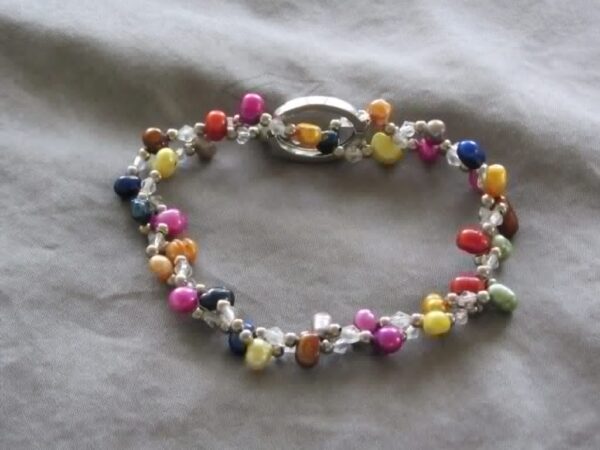 Nuggetparel armband multicolor