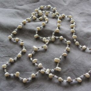 Nuggetparel collier wit