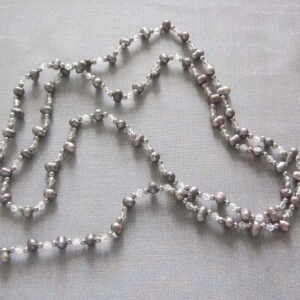 Nuggetparel collier zilverkleur